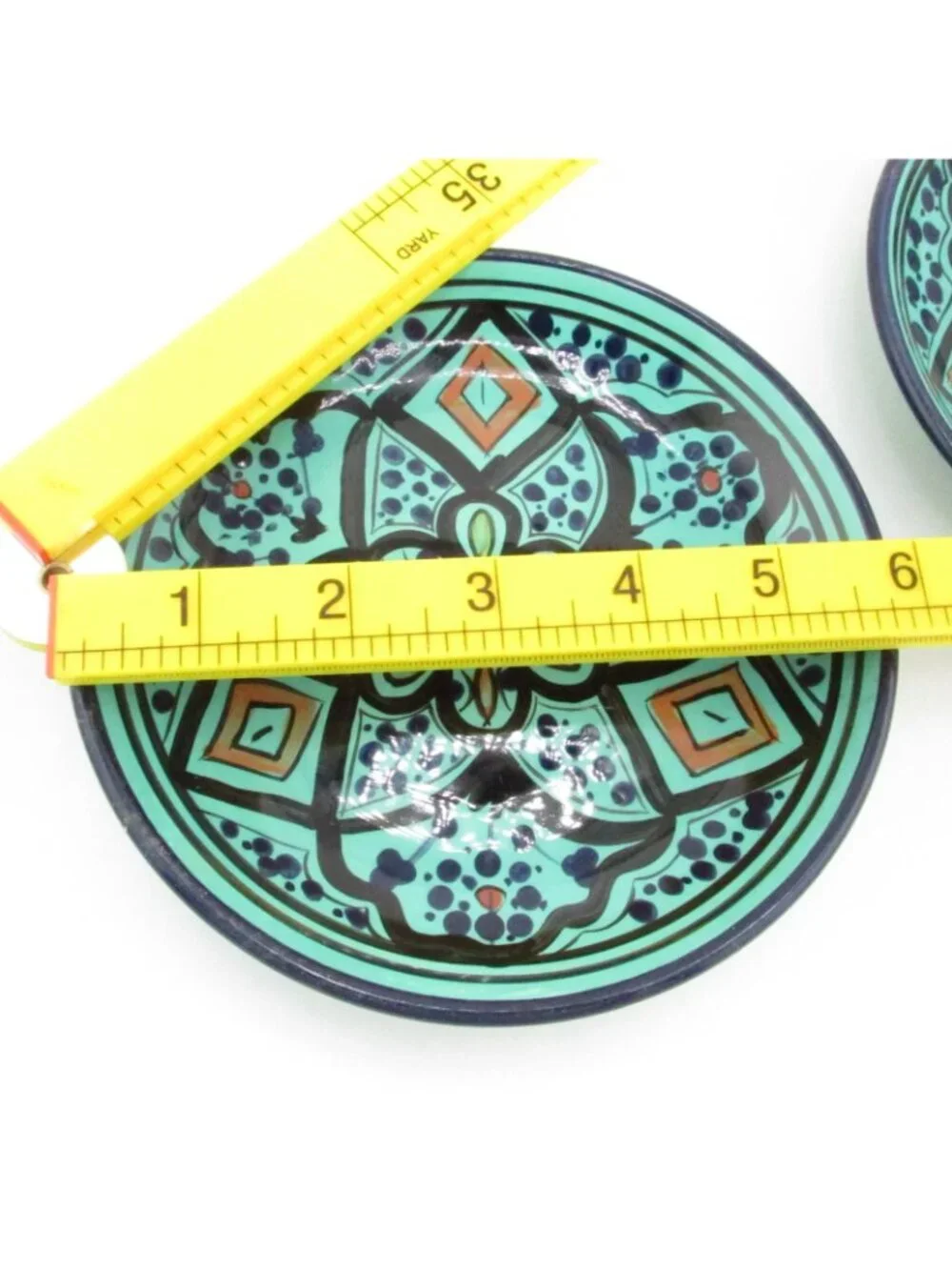 Set Pottery Barn Green / turquoise Kasara Moroccan Mosaic Salad Appetizer Plates